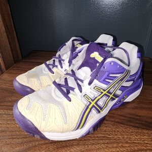 Asics Purple and Yellow Athletic Shoes